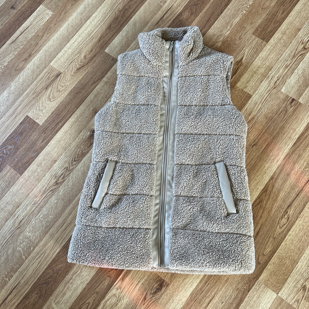 Teddy Bear Tan Sherpa Long Vest